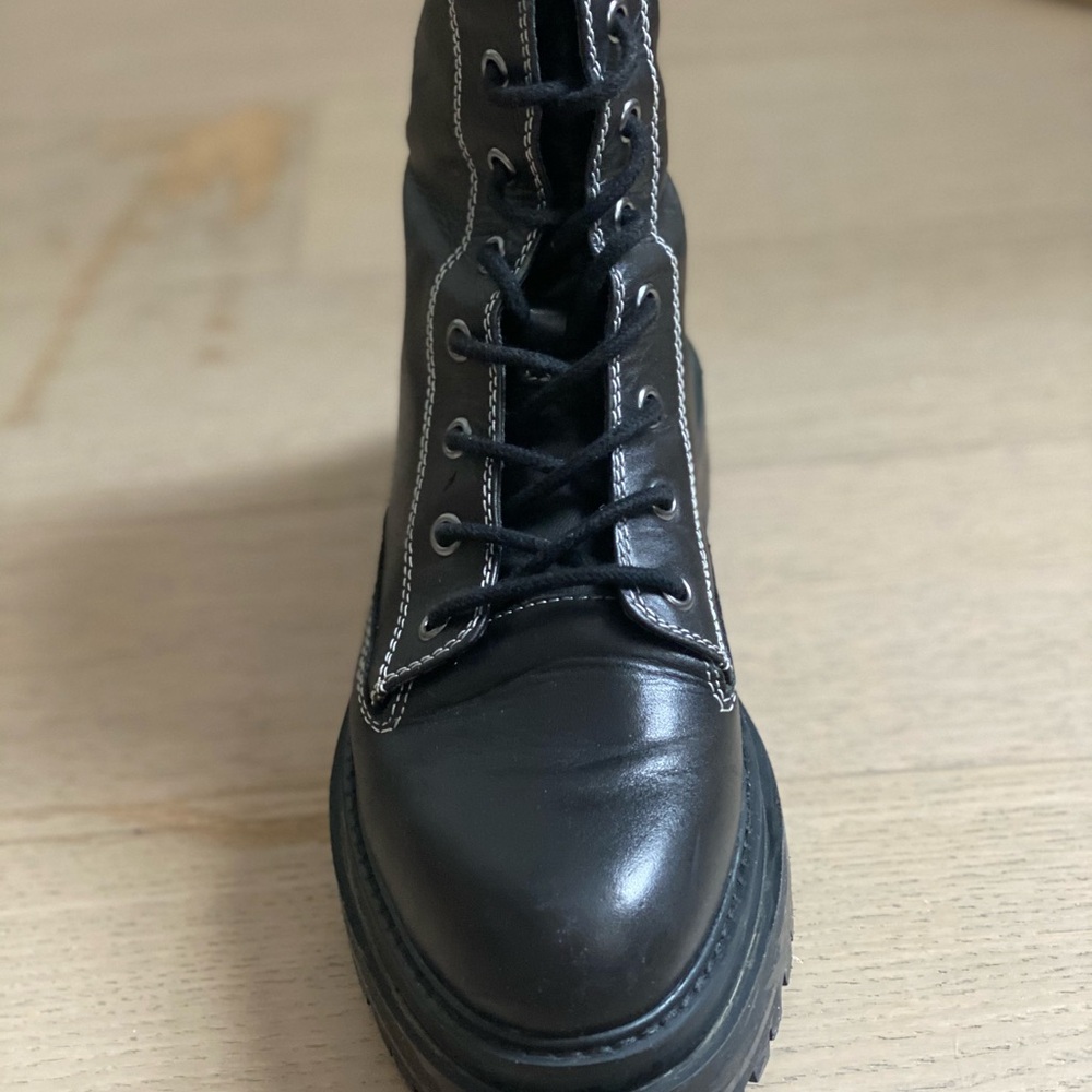 Black Lace-Up Boots